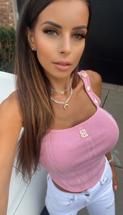 Won't Take The Blame Logo Pink Crop Top image 1