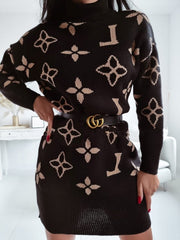 LOGO TUNIC SWEATHER - Black/brown image