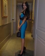 Cross Neck Midi Bandage Dress image 2