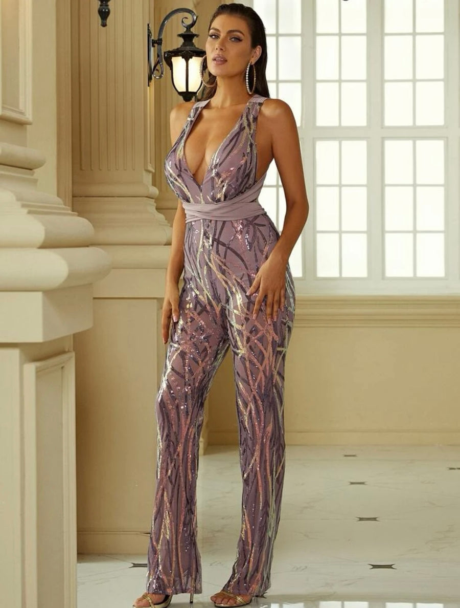 CRISS CROSS TIE BACKLESS JUMPSUIT image 4