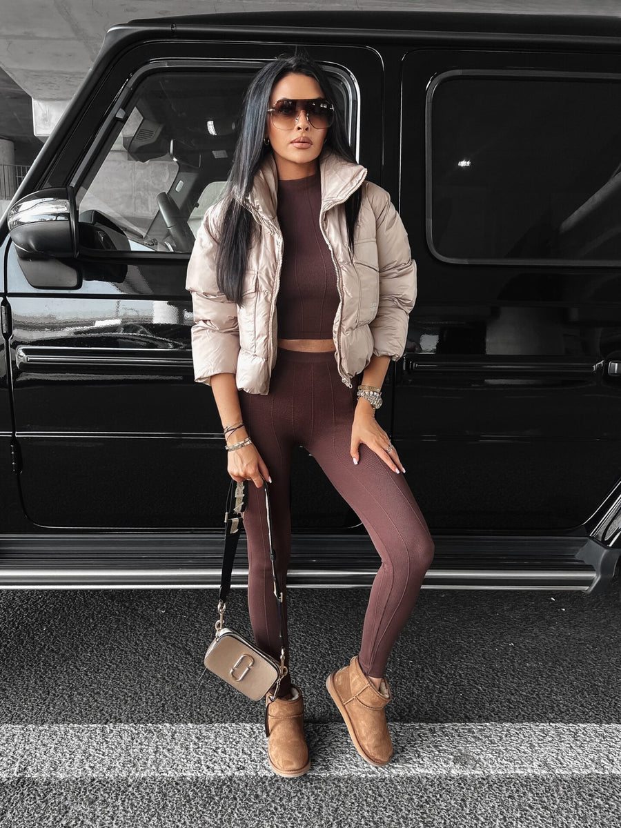 Alaya Ola Voga down bomber jacket, beige image 1