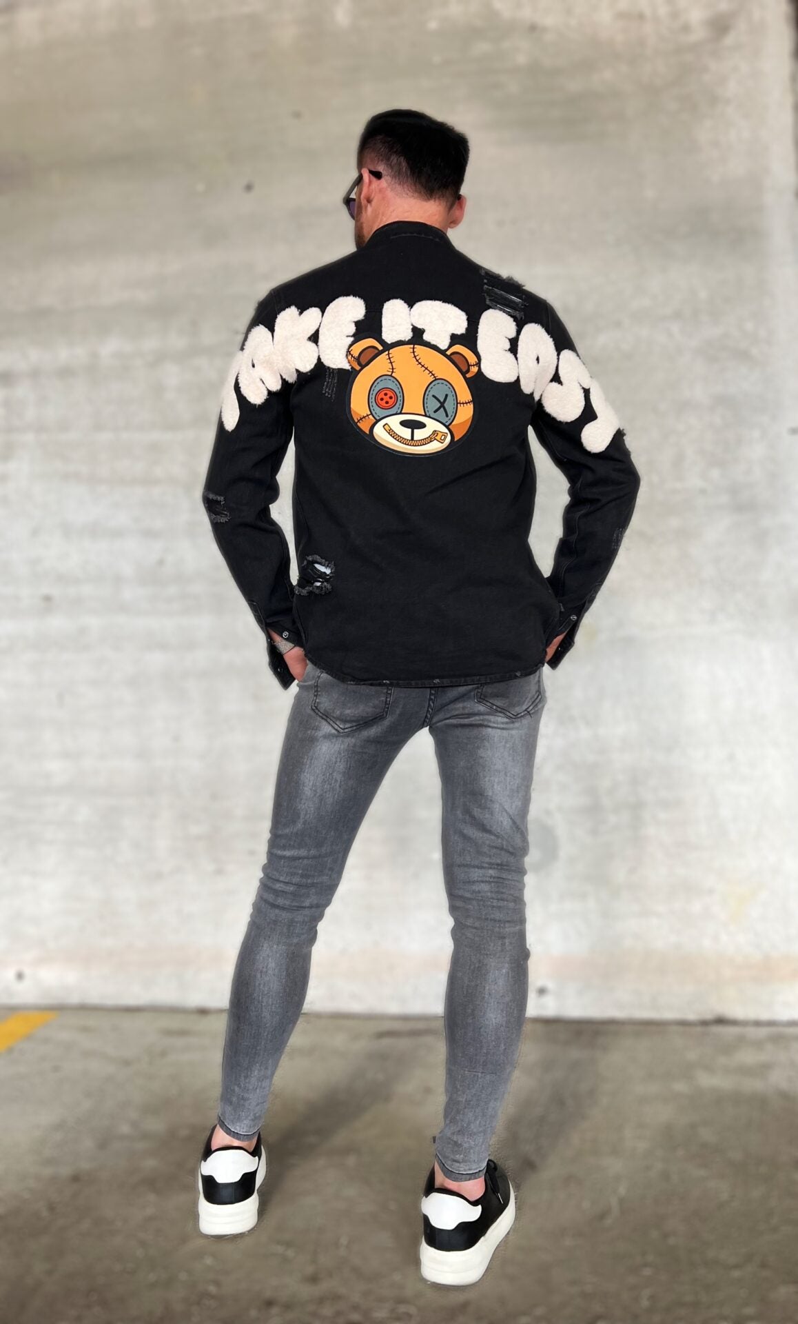 Unisex TAKE IT EASY teddy bear Shirt Jacket image 1