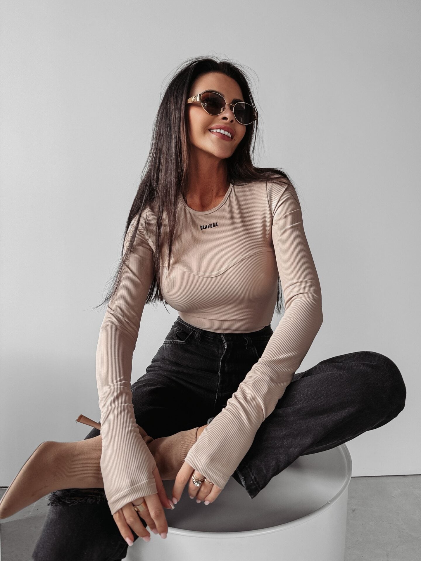 Roko Ola Voga beige blouse with stitching image 1