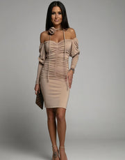 ONE ROSE BEIGE DRESS image 3