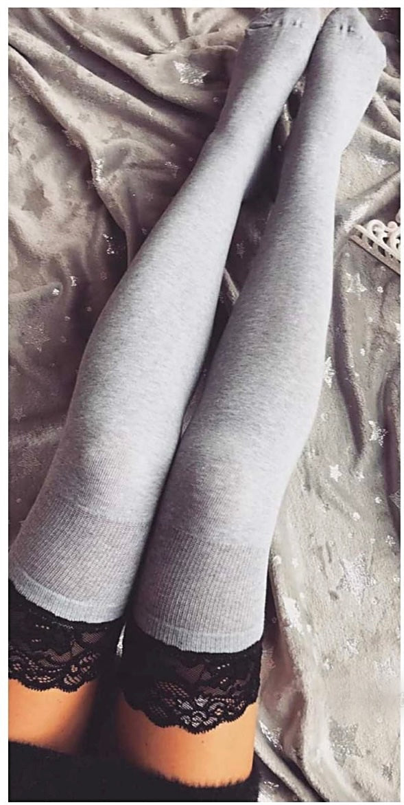 OVER THE KNEE SOCKS GREY image 0