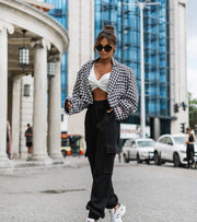 JACKANCY SHORT BLAZER, WHITE AND BLACK image 16