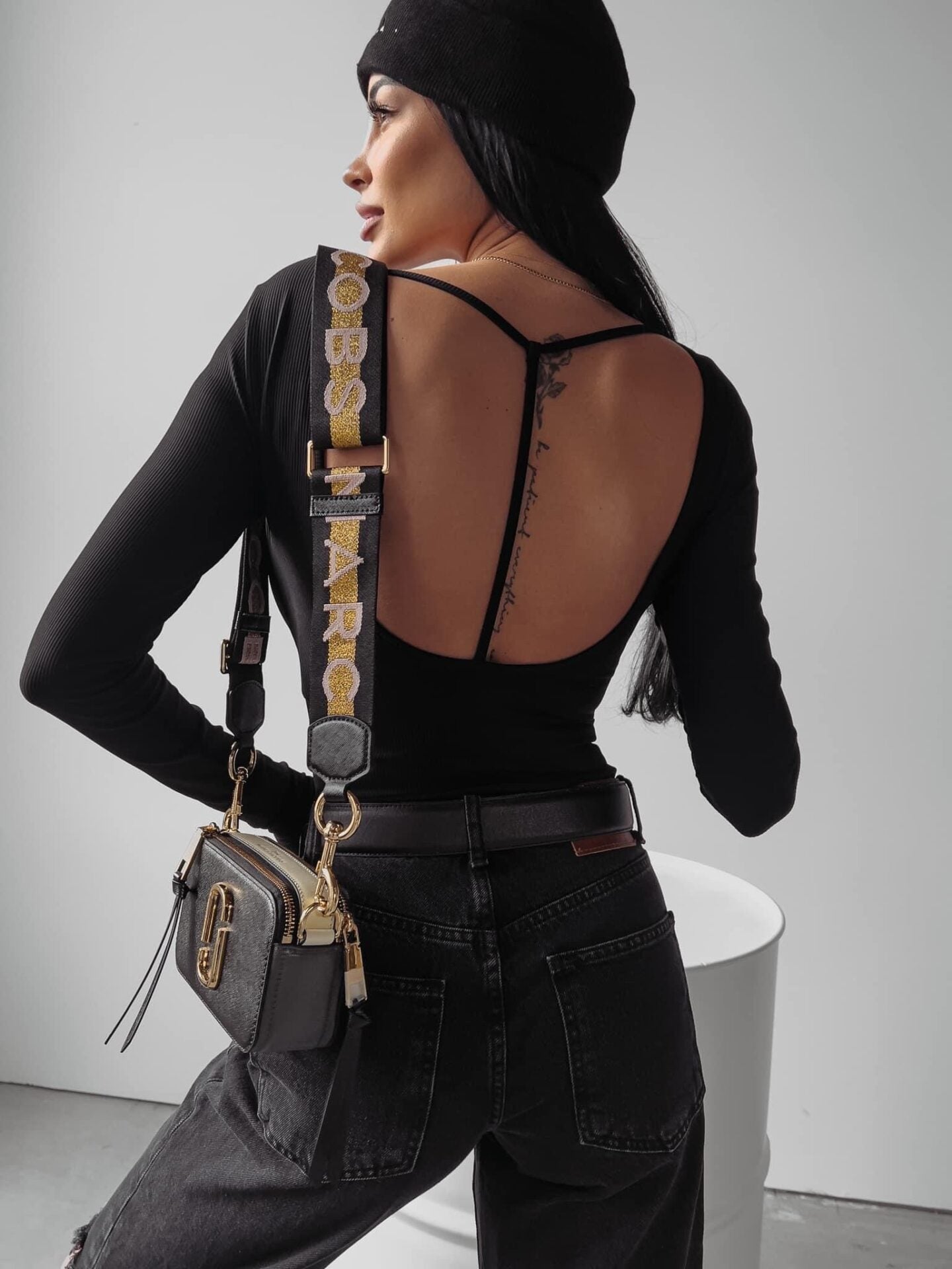 Junko Ola Voga black cutout bodysuit image 0