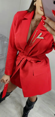 LA DIVA JACKET DRESS RED image 8