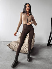 DAKOTA OLAVOGA elastic leggings brown image 4