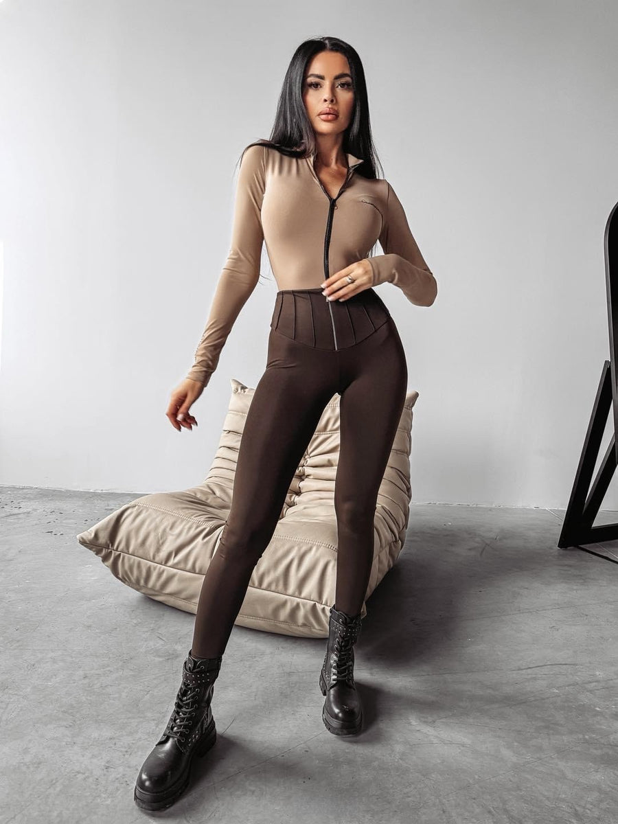 DAKOTA OLAVOGA elastic leggings brown image 4