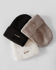 Cyndi Ola Voga ribbed beanie hat, black image 3