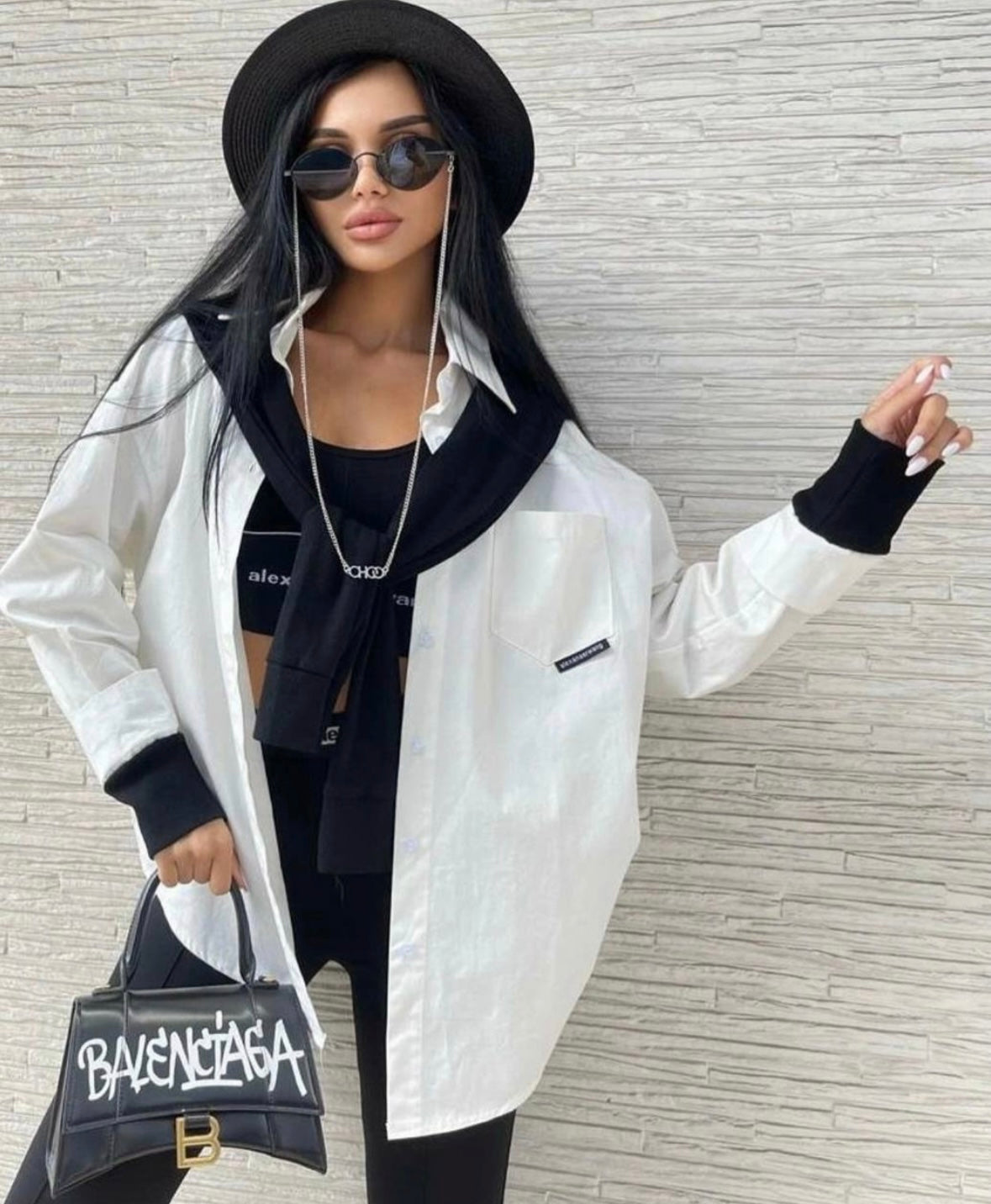 Oversize Combo Shirt WHITE image 1