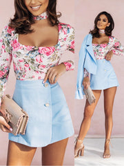 CARINO SKIRT AND SHORTS LIGHT BLUE image 5
