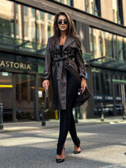 YOU ARE MINE COAT, BROWN ECO LEATHER image 7