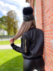 BREENER BLACK QUILTED BOMBER JACKET image 6