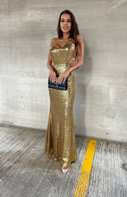 ONE AND ONLY GOLD MAXI DRESS image 8
