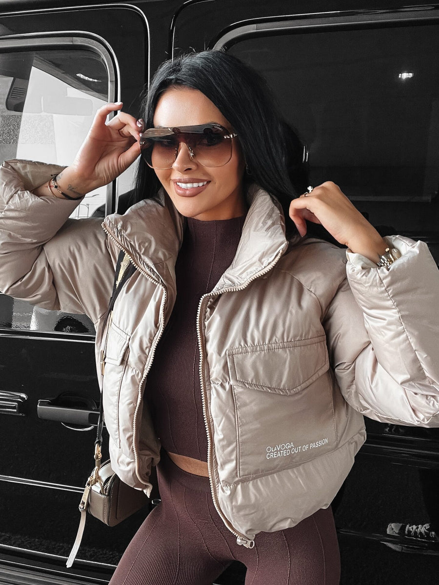 Alaya Ola Voga down bomber jacket, beige image 2