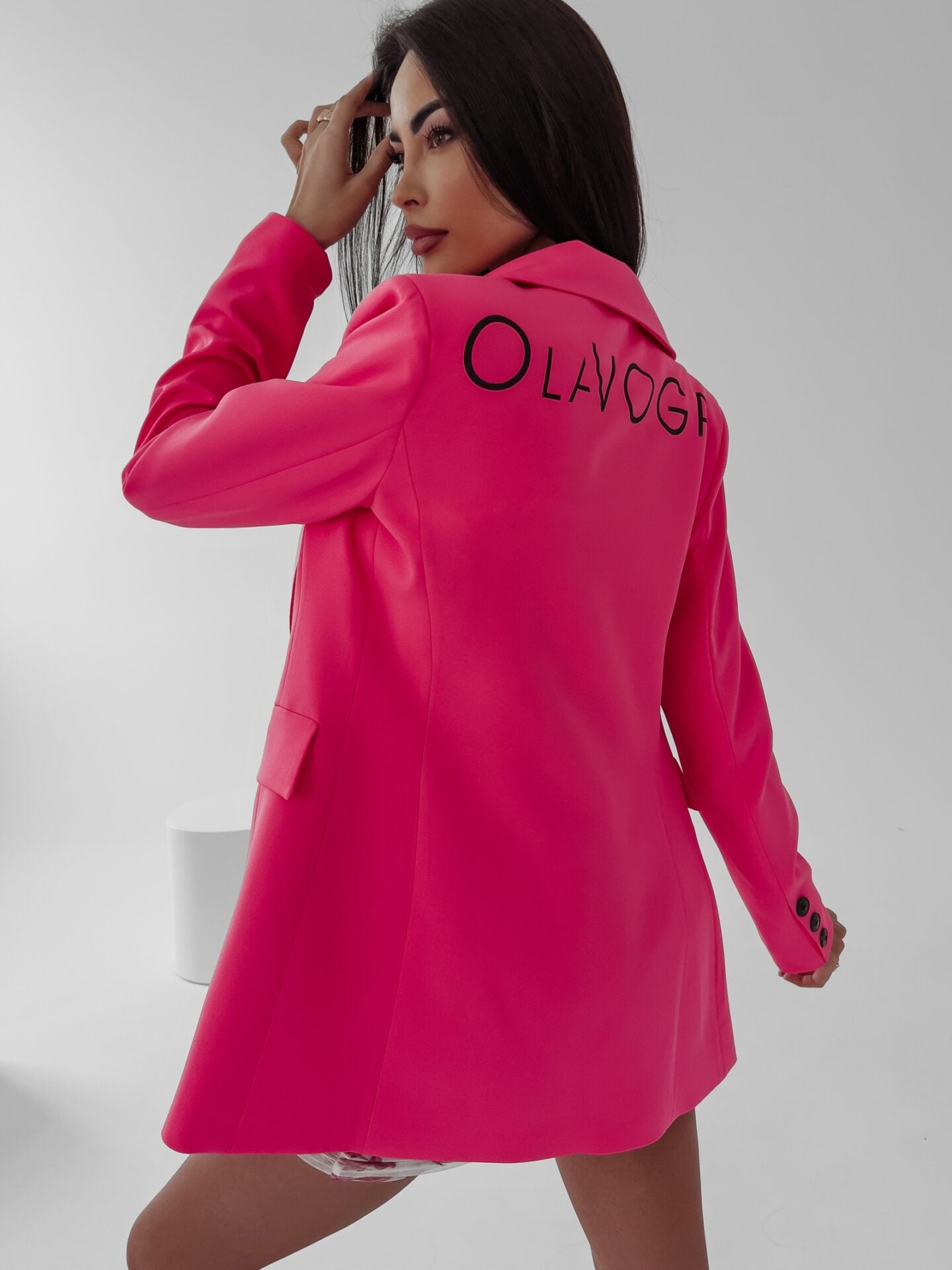 Lara Ola Voga magenta fitted blazer image 1