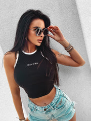 Mintz Ola Voga black ribbed top image 1