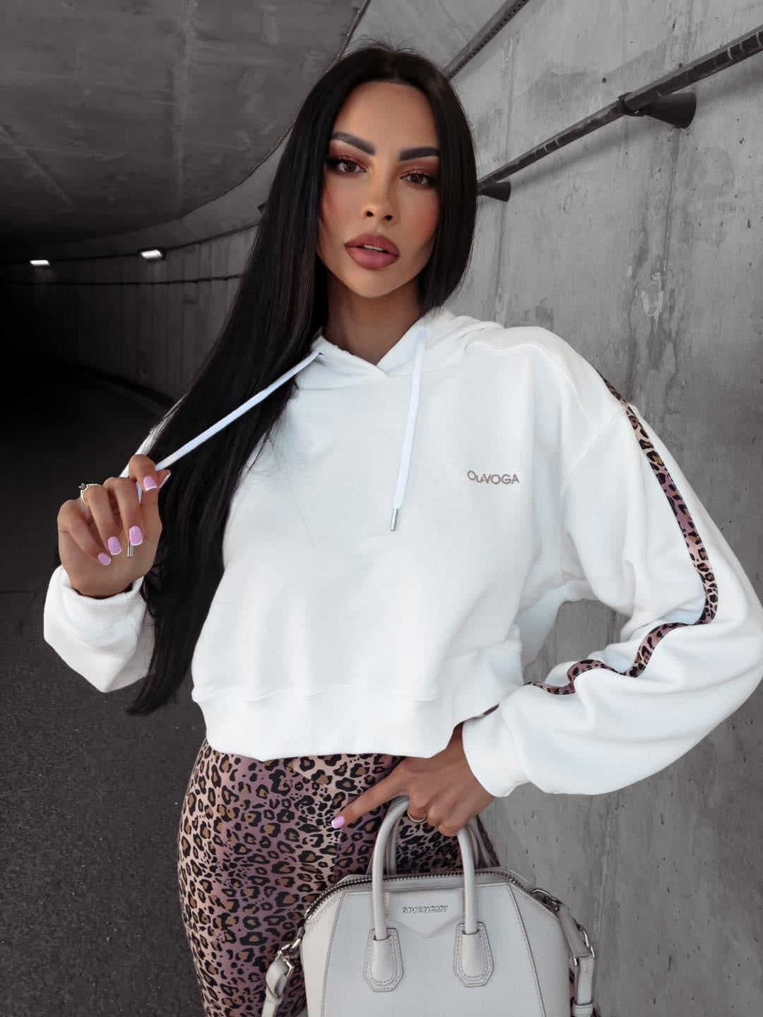 Julie Ola Voga ecru cotton hoodie image 0