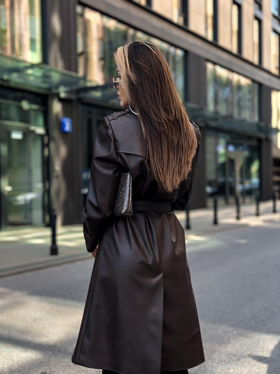 YOU ARE MINE COAT, BROWN ECO LEATHER image 10