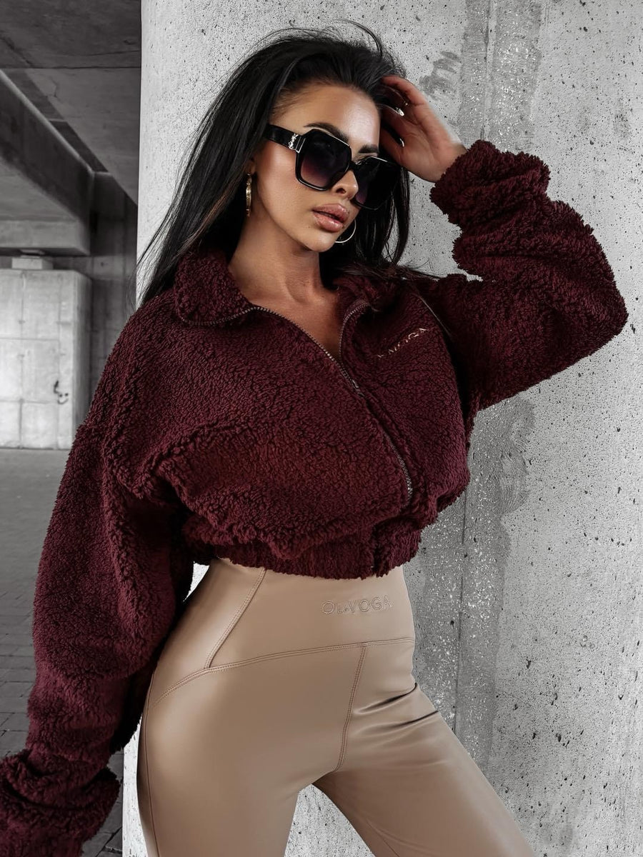 PERCHA OLAVOGA brown lambskin sweatshirt image 2