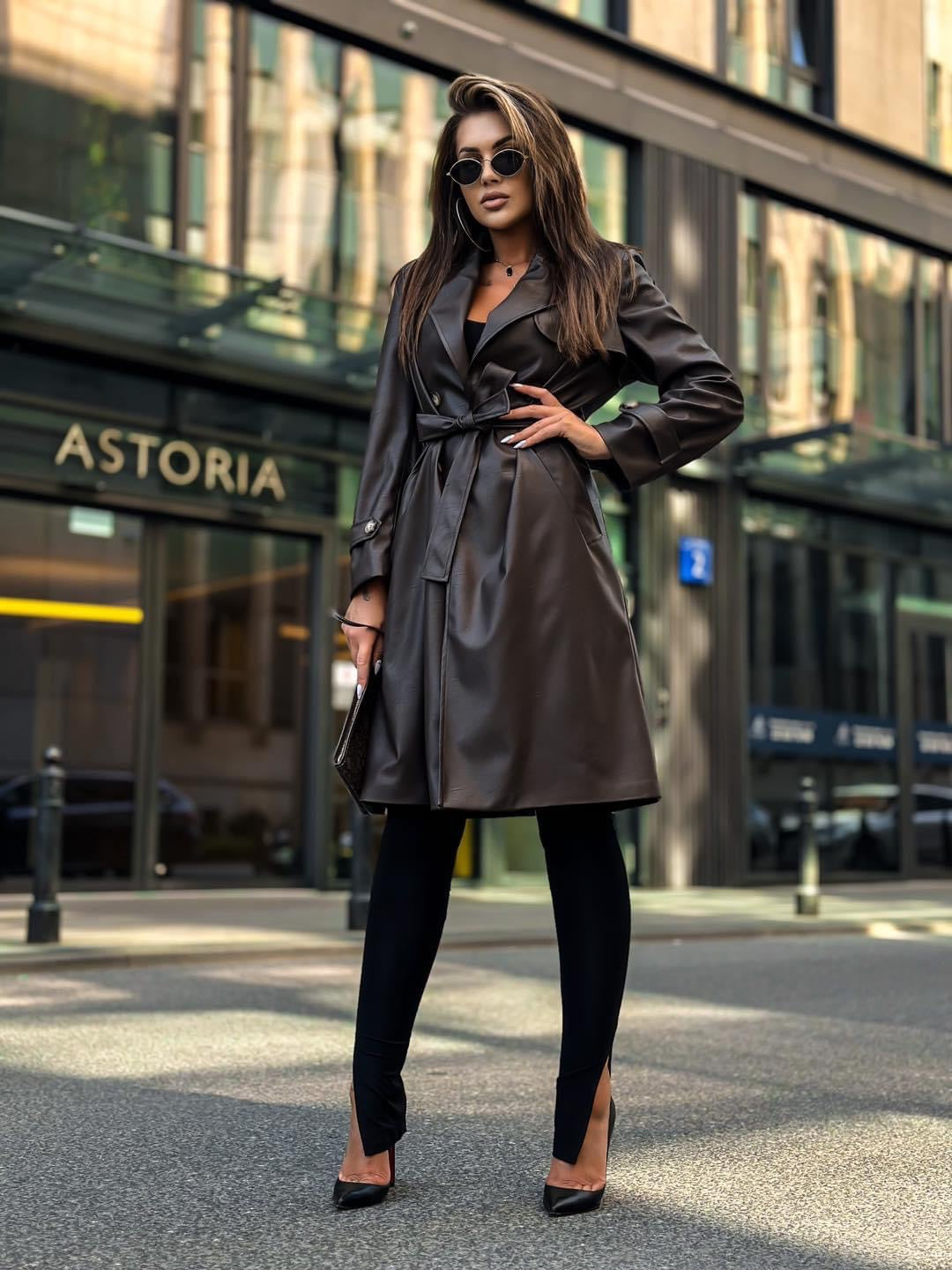 YOU ARE MINE COAT, BROWN ECO LEATHER image 1