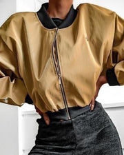 Ola Blanca Crop Jacket GOLD image 1