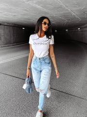 Classic women's T-shirt SPLIT OLAVOGA white image 2