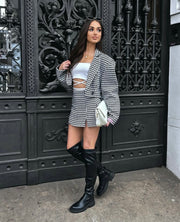 JACKANCY SHORT BLAZER, WHITE AND BLACK image 6