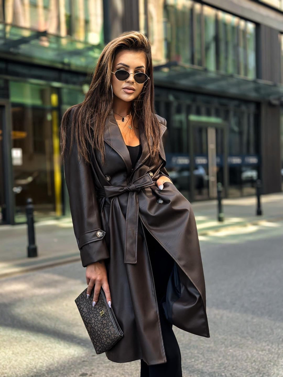 YOU ARE MINE COAT, BROWN ECO LEATHER image 8