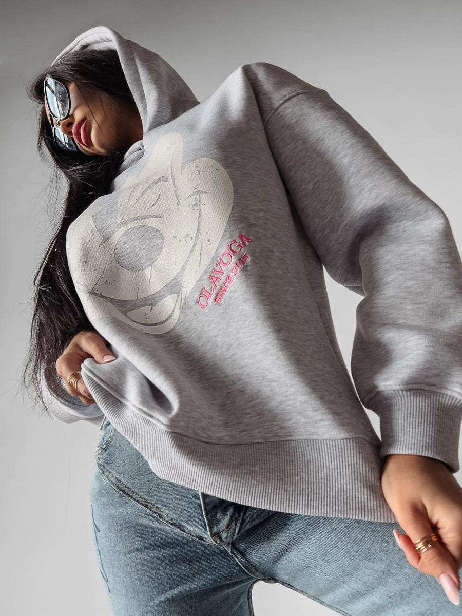 Women's sweatshirt with Mickey Tikus Ola Voga, gray image 3