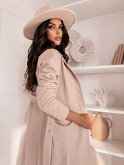 MIAMI LIGHT BEIGE COAT WITH GOLD CHAIN image 4