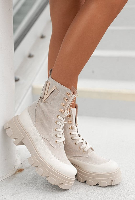 Beige Nari Booties image 0