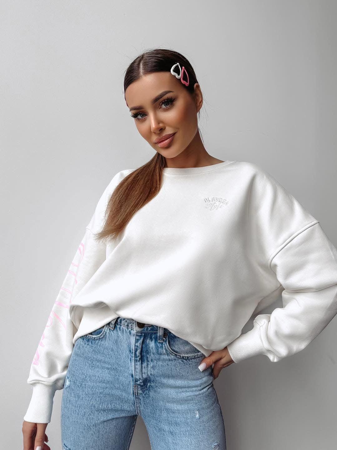 Oversized sweatshirt SODA OLAVOGA ecru image 1