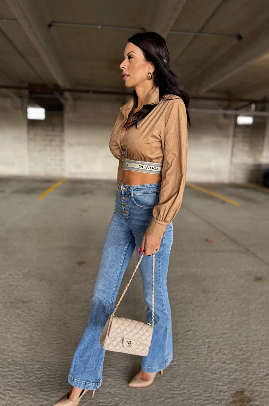 SABELLA OLAVOGA short elegant shirt, beige image 5