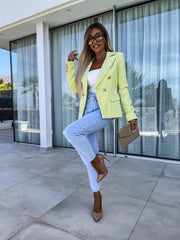 CLASSIC BUTTONS BLAZER WITH LIME HOUNDS PATTERN image 1