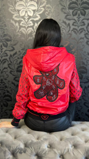 RED TEDDY BEAR PASHA PLEIN JACKET - M image