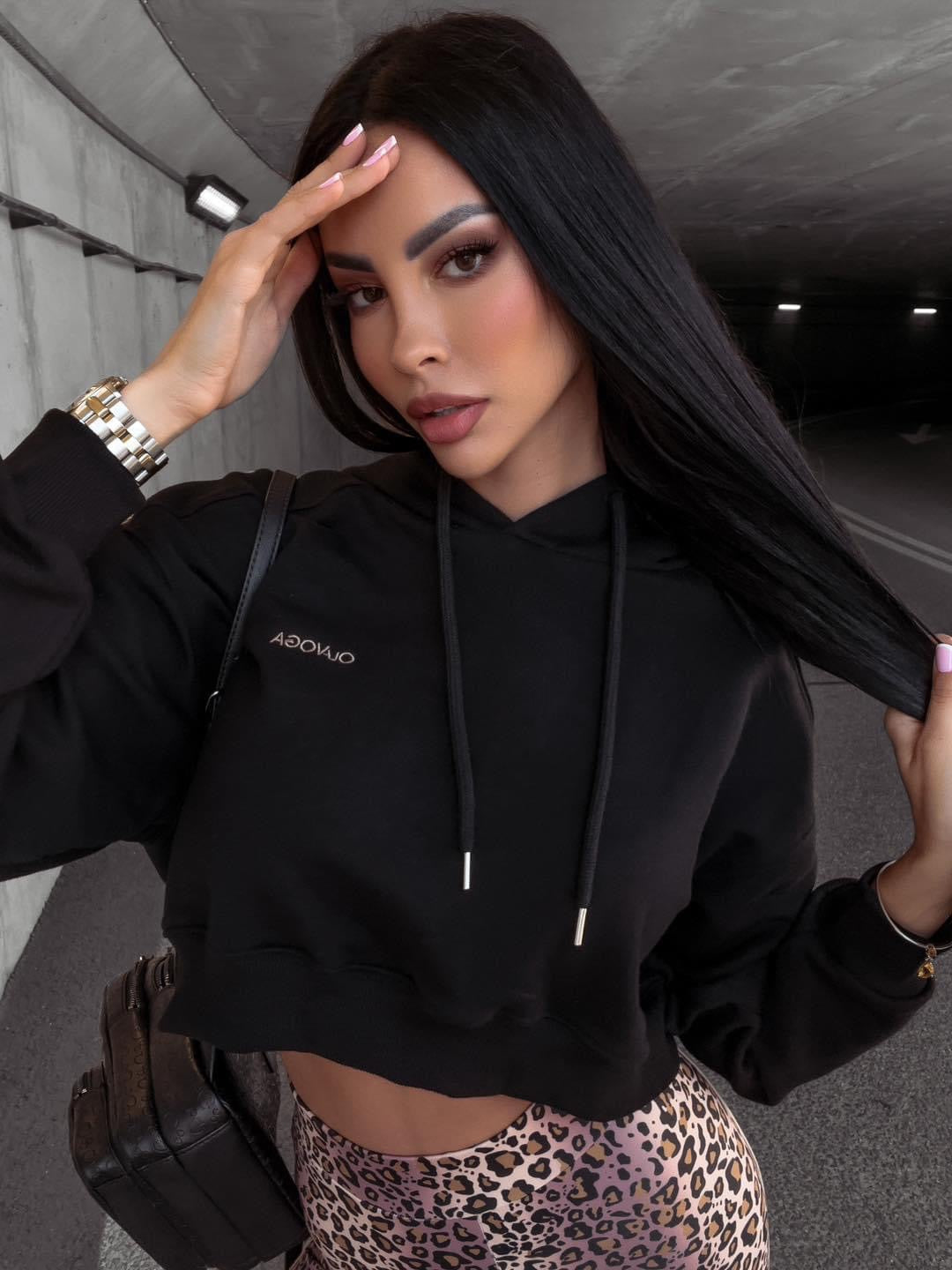 Julie Ola Voga cotton hoodie black image 1
