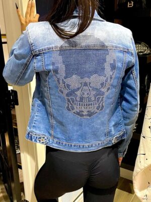 Skull Ripped Jean Jacket