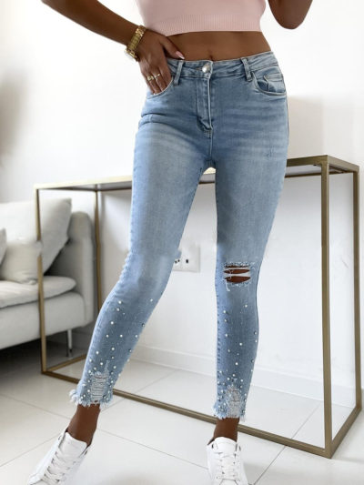 MAVIS JEANS WITH PEARLS