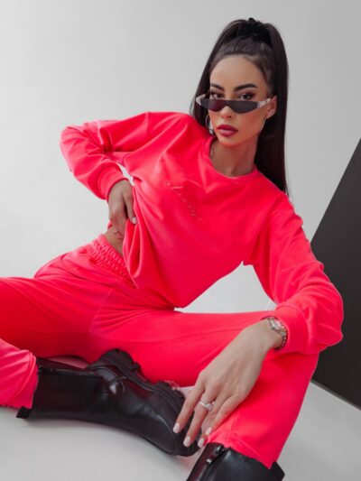 Velor set Clair Ola Voga neon pink