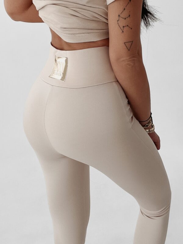 Hedwig Ola Voga gold zipper leggings beige