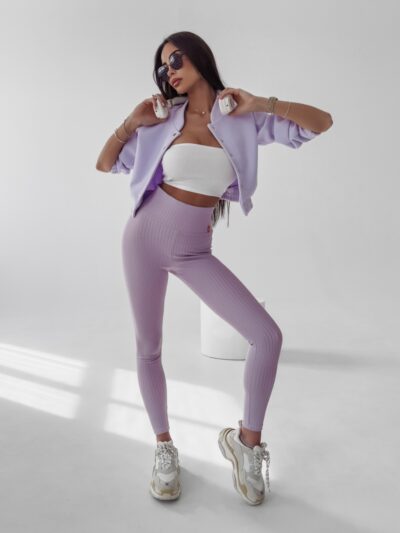 Debra Ola Voga lilac ribbed leggings