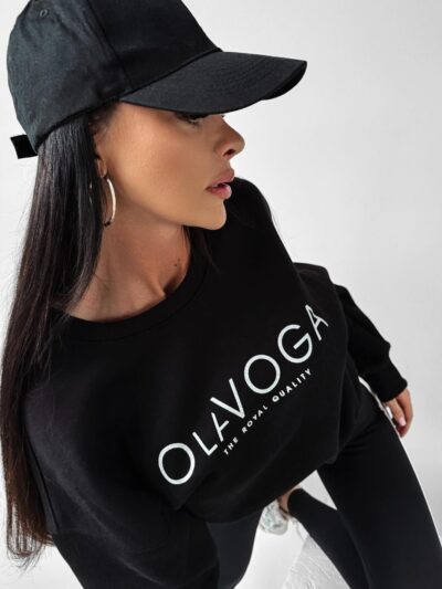 Classic sweatshirt with the Creme Ola Voga logo, black