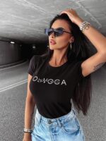 Classic women's T-shirt SPLIT OLAVOGA black