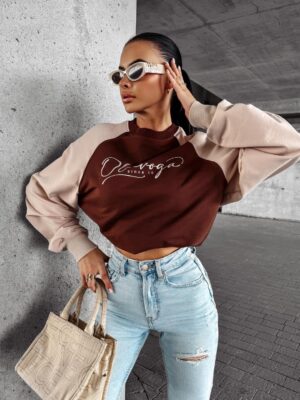 Oversized crewneck sweatshirt LAKIRA OLAVOGA brown